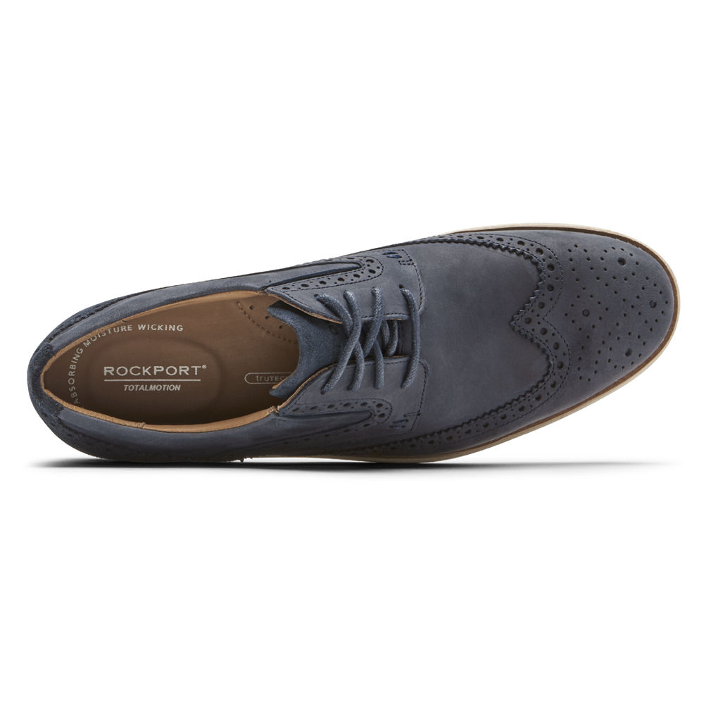 Sapatos Lace Ups Rockport Homem Azuis - Total Motion Hendrik Wingtip - 51309KFUE